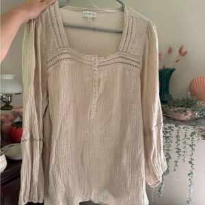 Long sleeve boho hippie blouse